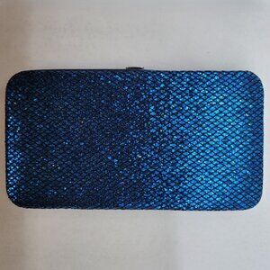 Free With Purchase Blue Glitter Folding Wallet